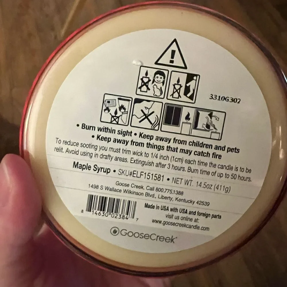 Goose Creek Limited Edition ELF 3 Wick Candle Maple Syrup